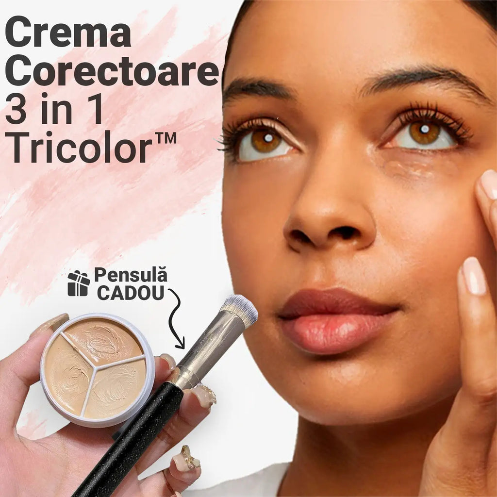 Crema Corectoare 3 in 1 + Pensula CADOU Tricolor